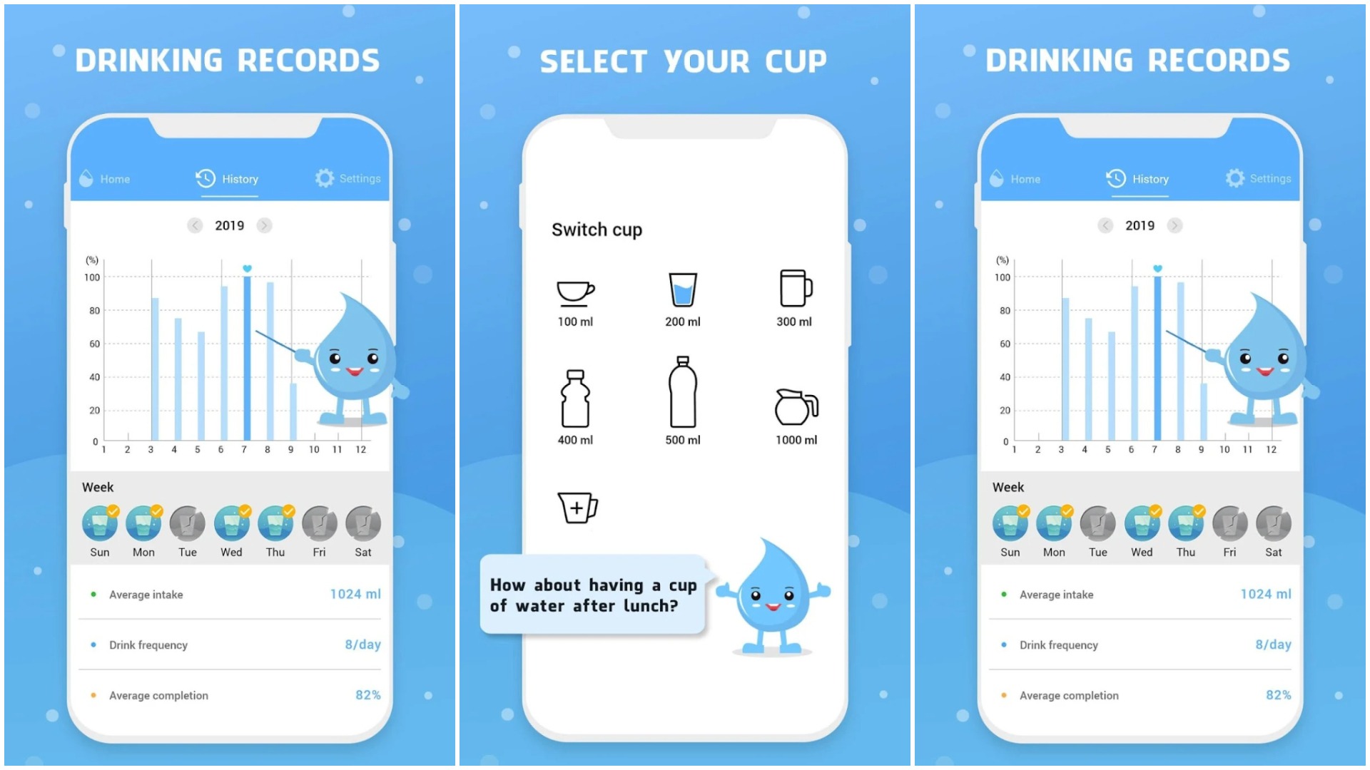 aplicatii, hidratare, waterllama, water reminder