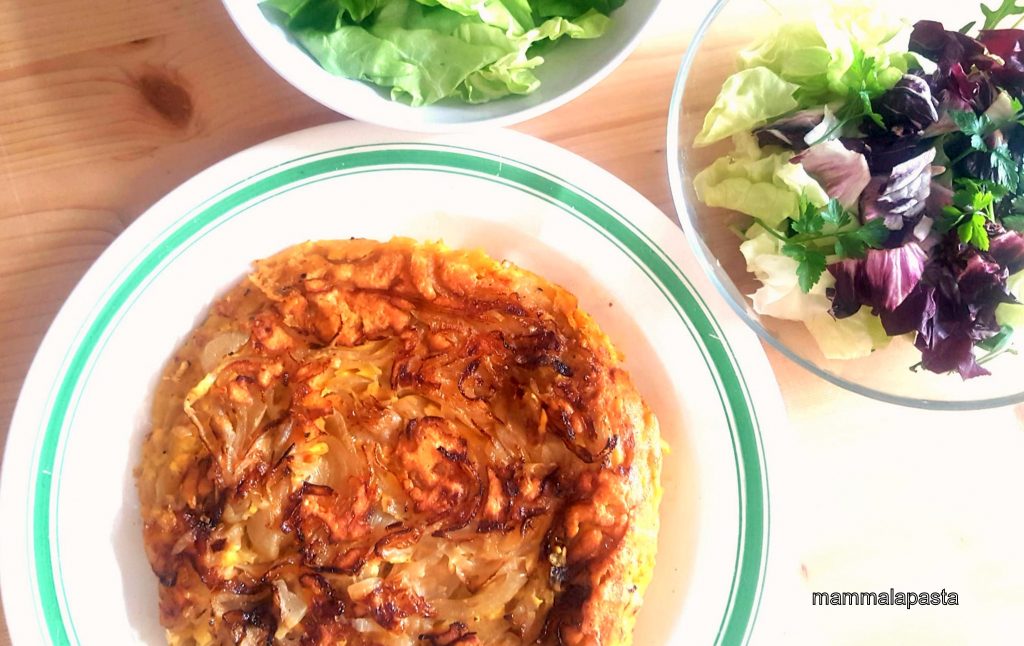 omleta vegan omleta de post omletă din faină de năut omletă de năut omleta cu ceapa preparate din nău