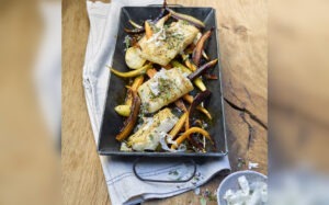 reteta, file de cod de alaska, legume radacinoase, gratar