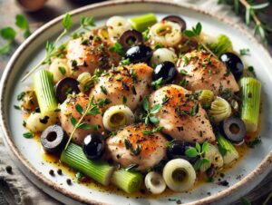 pui cu praz și măsline praz cu masline si carne de pui reteta cu carne de pui idei de pranz idei de cina reteta de praz cu masline