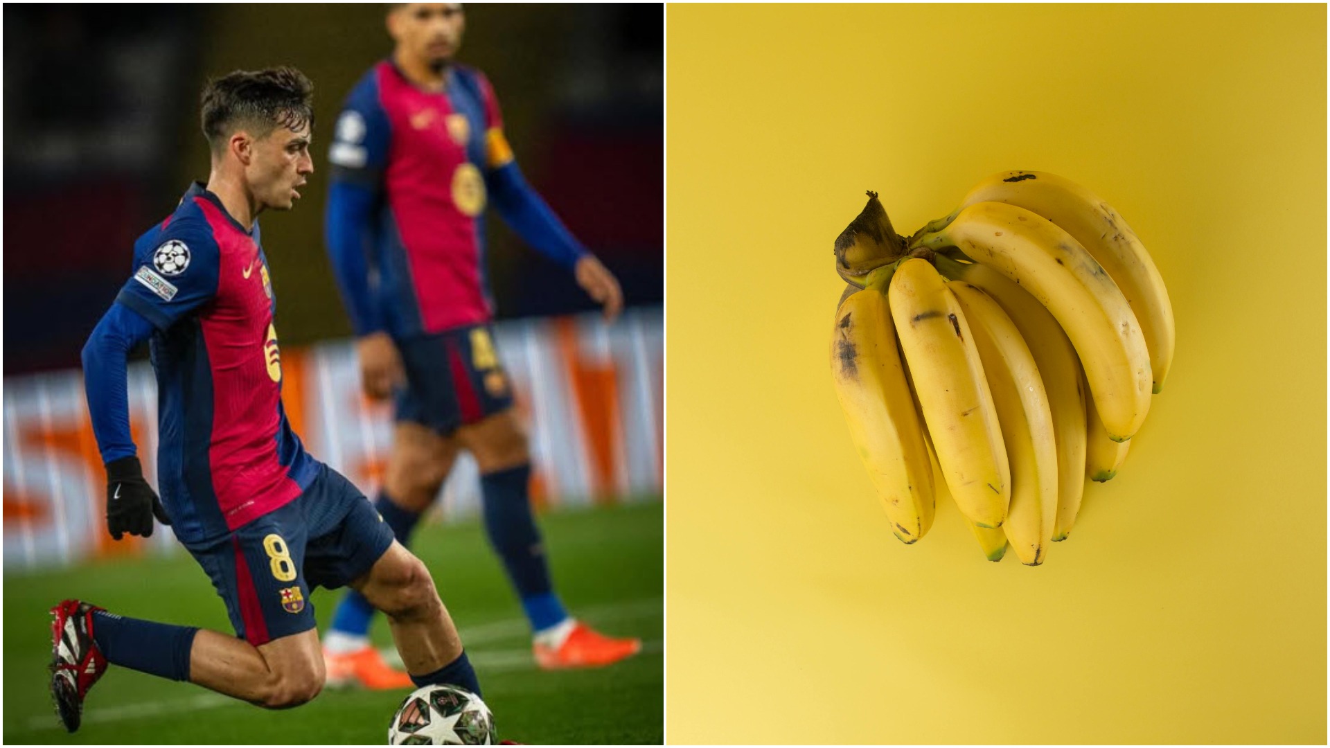 fotbalist pedri, banane