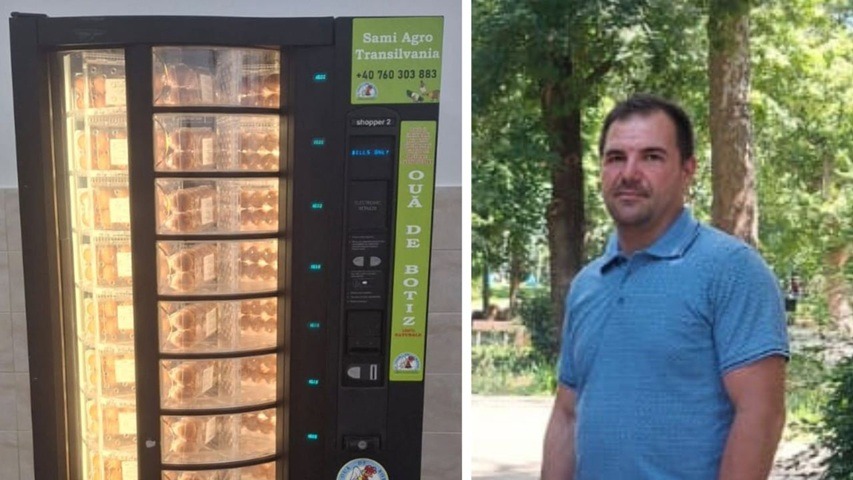 Fermierul vinde ouă la automat în Satu Mare