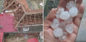 Sute de case si grădini, distruse de grindină în Mehedinți