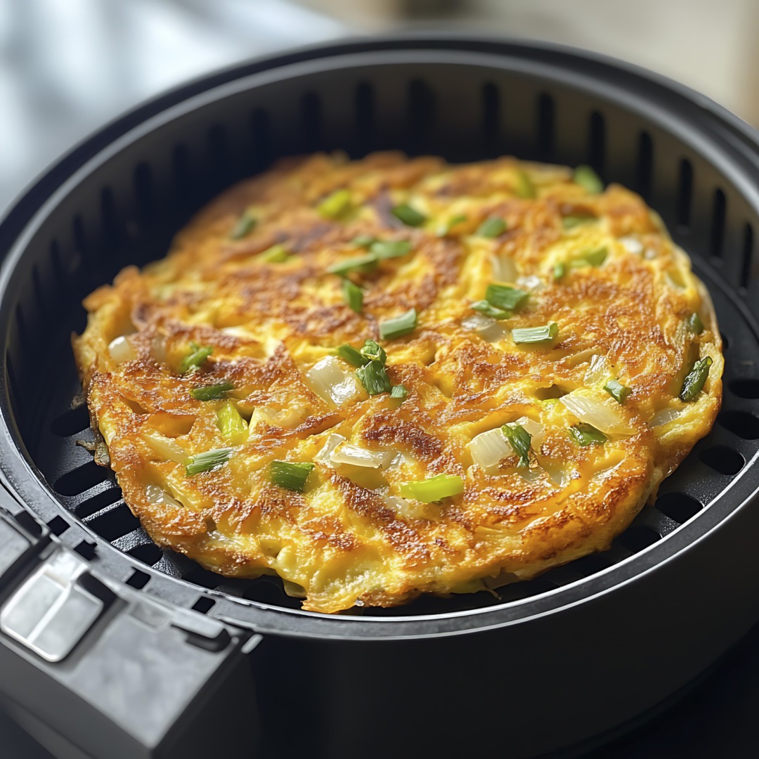 Omletă rapidă gătită la airfyer