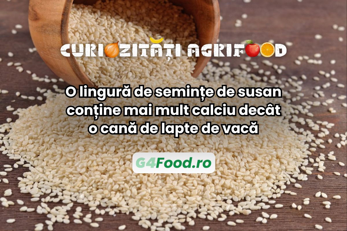 O lingură de semințe de susan poate avea mai mult calciu decât o cană de lapte