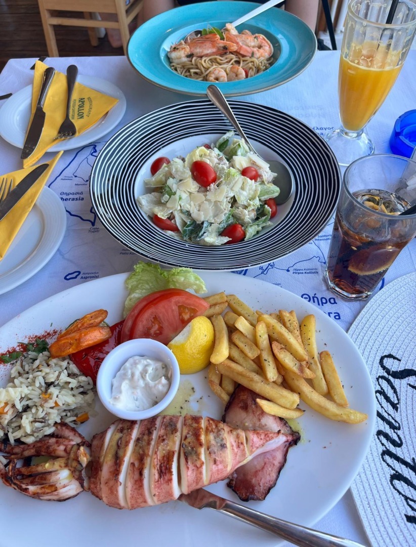 fructe de mare restaurant apollon santorini perissa taverna