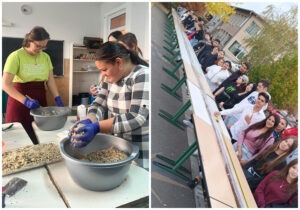 Elevii din Săcueni au făcut un salam de biscuiți uriaș, de peste 42 de metri